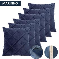 Kit 6 Capas de Almofada 40x40 Tecido Drapeado Suede Aveludada Decoração Sala Cama Sofá Super Macia Com Zíper