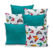 Kit 6 Capas de Almofada 40x40cm Gorgurinho Lisas e Estampadas