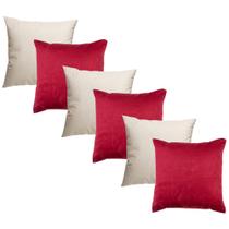 Kit 6 Capas De Almofada Com Zíper Suede Decoração 45x45cm