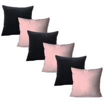 Kit 6 Capas De Almofada Com Zíper Suede Decoração 45x45cm