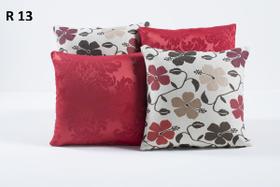 Kit 6 Capas De Almofada Estampadas Floral Vermelho Decoração