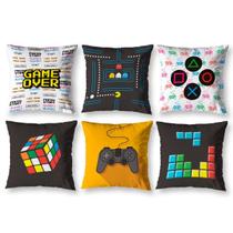 Kit 6 Capas De Almofada Estampadas Infantil 40X40 Zíper Game Kit 6 Capas De Almofada Estampadas Infantil 40X40 Zíper Game