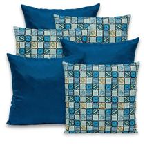 Kit 6 Capas de Almofada Gorgurinho Lisa e Estampada 40x40 Zíper