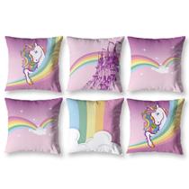 Kit 6 Capas de Almofada Infantil 40 x 40 Zíper Unicornio 2 Kit 6 Capas de Almofada Infantil 40 x 40 Zíper Unicornio 2