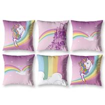 Kit 6 Capas De Almofada Infantil 40 X 40 Zíper Unicornio 2 Kit 6 Capas De Almofada Infantil 40 X 40 Zíper Unicornio 2