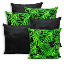 Kit 6 Capas de Almofada Lisa e Estampada 40x40cm Zíper Gorgurinho