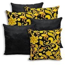 Kit 6 Capas de Almofada Lisa e Estampada 40x40cm Zíper Gorgurinho