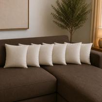 Kit 6 Capas De Almofada Suede 45x45 Aveludadas Decorativas Luxo Marfim