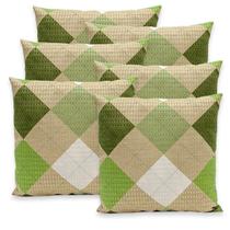 Kit 6 Capas de Almofadas Estampadas 40x40 C/ Zíper Piquet Favinho Decoração Luxo
