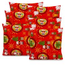 KIT 6 Capas de Almofadas Natalinas Oxford c/ Zíper 40cmx40cm