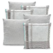 Kit 6 Capas de Almofadas Piquet 40x40 Com Zíper Favinho Decoração