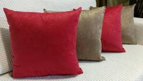 Kit 6 Capas De Almofadas Sued Lisas 2 Cores 45x45 Lindas