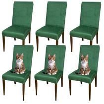 Kit 6 Capas de Cadeira em Suede Resistentes à Gatos