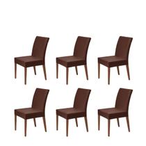 Kit 6 Capas De Cadeira Impermeável De Jantar Malha Elastano
