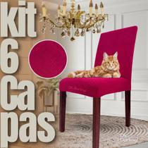 Kit 6 Capas de Cadeira Linha Gold Anti Gato Egípcia - Vermelho Bordô