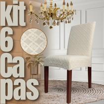 Kit 6 Capas de Cadeira Linha Gold Grega - Creme