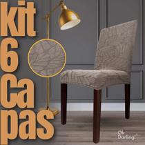 Kit 6 Capas de Cadeira Linha Premium Cancún - Greige Kit 6 Capas de Cadeira Linha Premium Cancún - Greige