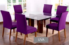 Kit 6 Capas de Cadeira Lisas Para Sala de Jantar UVA - Ometo Enxovais