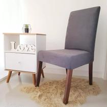 Kit 6 Capas De Cadeiras Em Suede Cinza Anti-gato Com Elastan Desenho Do Tecido Liso Kit 6 Capas De Cadeiras Em Suede Cinza Anti-gato Com Elastan Desenho Do Tecido Liso