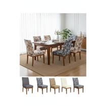 Kit 6 Capas Elásticas Cadeira Jantar Cinza Escuro Sofisticad