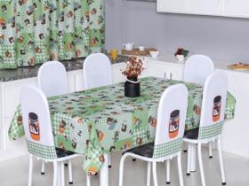 Kit 6 Capas Encosto de Cadeira de Aço Tubular Cozinha Malha Gel Estampa Divertida Pote de Doce Verde Kit 6 Capas Encosto de Cadeira de Aço Tubular Cozinha Malha Gel Estampa Divertida Pote de Doce Verde