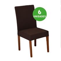 kit 6 Capas Matelada para Cadeira em Veludo Luxo Cor:Castor