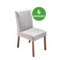 kit 6 Capas Matelada para Cadeira em Veludo Luxo Cor:Castor