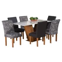 Kit 6 Capas Para Cadeira Malha Estampada E Lisa Varias Cores Mesa De Jantar