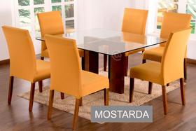 Kit 6 Capas Pra Cadeira Jantar Para Mesa 6 Lugares Malha Gel