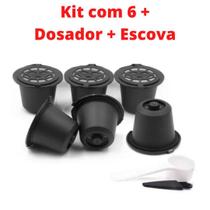 Kit 6 Cápsulas Nespresso Reutilizável + Dosador + Pincel