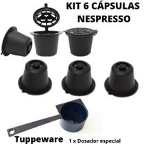 Kit 6 Cápsulas Reutilizavel Nespresso café + Dosador Tuppeware - 70P Coffee