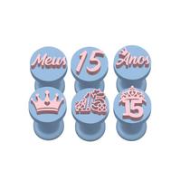 Kit 6 Carimbo Meus 15 Anos - Brigadeiro - Docinhos Modelo 8