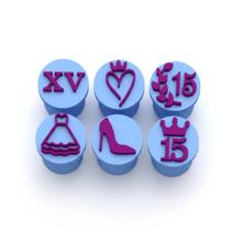 Kit 6 Carimbos 15 Anos - Carimbos para Doces Modelo 3 Kit 6 Carimbos 15 Anos - Carimbos para Doces Modelo 3