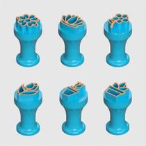 Kit 6 Carimbos e marcadores para brigadeiro e doces - Flores Kit 6 Carimbos e marcadores para brigadeiro e doces - Flores