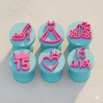Kit 6 Carimbos Marcador Brigadeiro/Doces 15 Anos Modelo 2