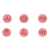 Kit 6 Carimbos para Doces Halloween 2cm Rosa Bb Bluestar - BLUE STAR