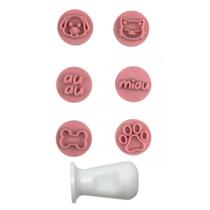 Kit 6 Carimbos para Doces Pets 2cm Rosa Bb Bluestar - BLUE STAR