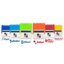 Kit 6 Carimbos Pedagógicos Automático Estojo Kit 6 Carimbos Pedagógicos Automático Estojo