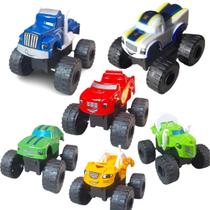 Kit 6 Carrinhos Blaze Personagem Machine Racer Brinquedos