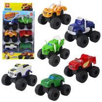 Kit 6 Carrinhos Blaze Personagens Friccção Personagem Racer Divertido Com Fricção, Brinquedo Carrinho Blaze