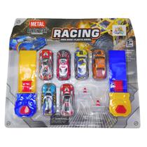 Kit 6 Carrinhos Brinquedo 2 Lançadores Cone Miniatura Speed Kit 6 Carrinhos Brinquedo 2 Lançadores Cone Miniatura Speed