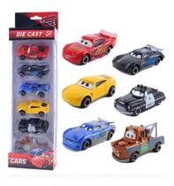 Kit 6 Carrinhos Cars Relâmpago McQueen Metal Diecast Miniatura 1:55 Infantil Coleção