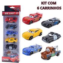 Kit 6 Carrinhos Cars Relâmpago McQueen Metal Diecast Miniatura Infantil Coleção