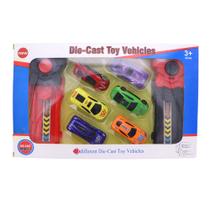 Kit 6 Carrinhos com Lançador Speed Car Toy Vehicles