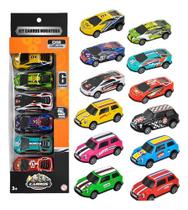 Kit 6 Carrinhos De Fricção Metal Racing Estilo Hot Wheels