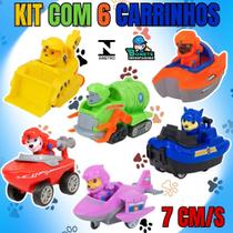 Kit 6 Carrinhos Patrulha Canina Filhotes com Veículos Sortidos 7cm