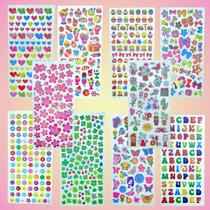 Kit 6 Cartela de Adesivos 3D Relevo Infantil Diversos Temas Decorado Personagem - MAKE+ Kit 6 Cartela de Adesivos 3D Relevo Infantil Diversos Temas Decorado Personagem - MAKE+