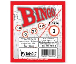 Kit 6 cartelas bingo jornal 100 folhas tamoio série 1