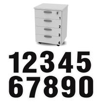 Kit 6 Cartelas Números Adesivos de Armário/Gaveta/Máquinas