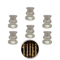 Kit 6 Castiçais Redondos de Vidro para Velas Decorativas Kit 6 Castiçais Redondos de Vidro para Velas Decorativas